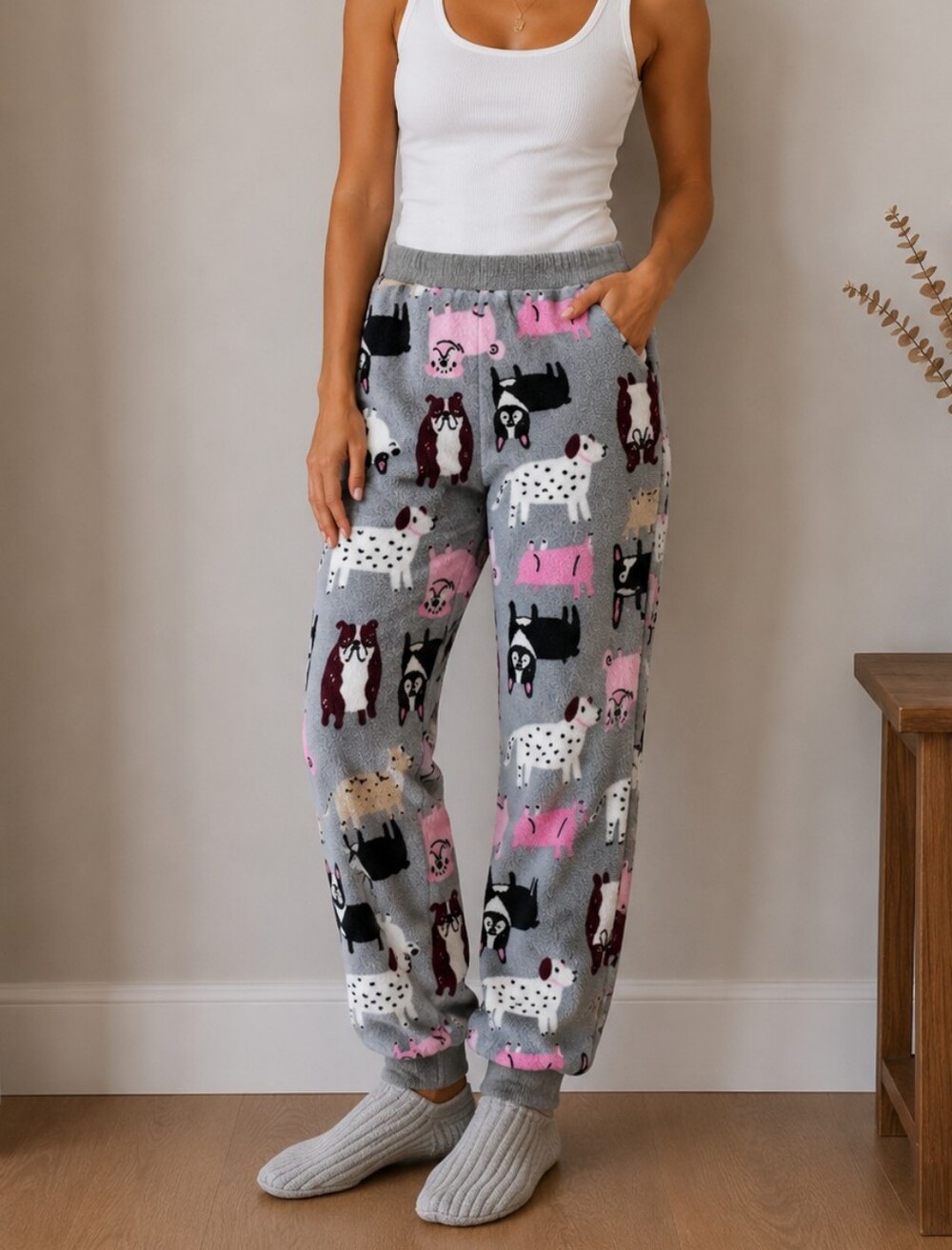 💙 SUPER CUTE Dog Printed Cozy Or Pajama Pants!